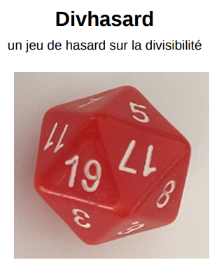 dé icosaédrique pour jouer à divhasard