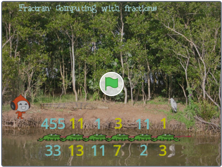 programme de multiplication en Fractran/Scratch